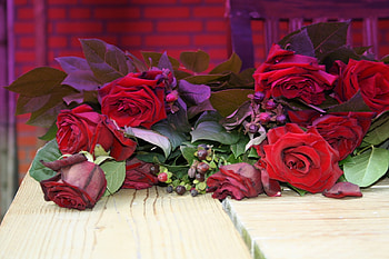 red rose bouquet, rose, bouquet, red, nature, flowers HD wallpaper
