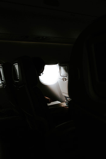 Dark, Rays, Beams, Porthole, Plane, Airplane, Human, Person HD phone wallpaper