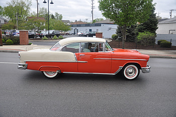1955 Hard Top, Chevy, 1955, orange, Hard top HD wallpaper