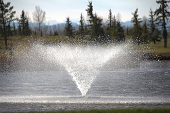 Golf Water Fountain, water, golf, green, fountain HD wallpaper