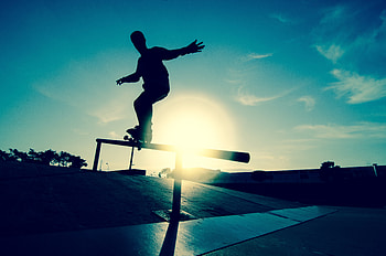 Sports, Silhouette, Movement, Traffic, Railings, Handrail, Board, Rink, Skate, Athlete, Sportsman HD wallpaper