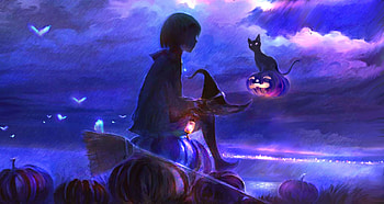 Kiki, dunset, silhouette, witch, pinj, night, 00, girl, cat, boack, 00art, fantasy HD wallpaper