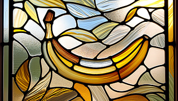 Banana Bliss: A Stunning Ultra, banana, stained glass, foliage, colorful art HD wallpaper