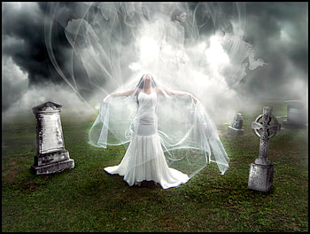 Banshee, cemetery, ghost, haunt, graveyard HD wallpaper