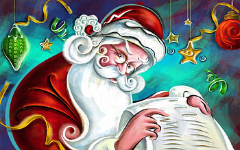 Santa reads the list, holiday, read, christmas, santa HD wallpaper