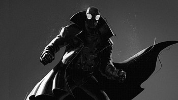 Spider-man Noir, BW, monochrome, superhero HD wallpaper