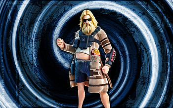 Relaxed Fit Jonesy, blue grunge background, Fortnite, vortex, Fortnite characters, Relaxed Fit Jonesy Skin, Fortnite Battle Royale, Relaxed Fit Jonesy Fortnite HD wallpaper