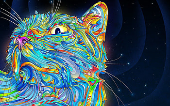Psychedelic Cat HD wallpaper