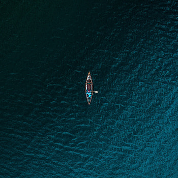 View From Above, Water, Minimalism, Sea, Boat HD phone wallpaper