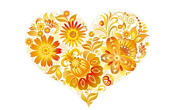 Flowers, Patterns, Vector, Heart HD wallpaper