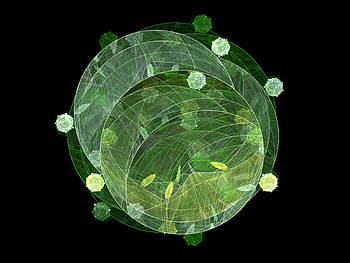 Circles and circles, circles, planets, fractals, green, fractal HD wallpaper