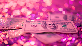 Pink-Tinted Money, money, pink money, cash, currency, bokeh HD wallpaper
