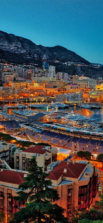 Monaco, Monte Carlo at night, Ultra , Background HD phone wallpaper