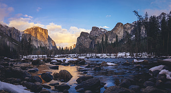 Yosemite Valley In Early Sunset Time , yosemite, valley, nature, mountains HD wallpaper
