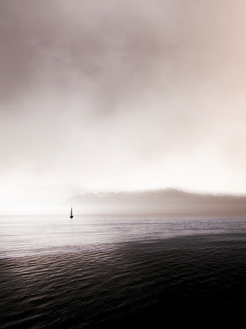 Nature, Sea, Waves, Fog, Dahl, Distance, Sailboat, Sailfish HD phone wallpaper