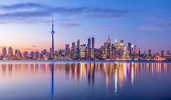 Toronto Skyline, Travels, Purple light, Heaps Estrin HD wallpaper