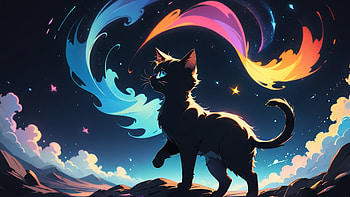 Cat Drawing, cat, drawing, colorful, dark, Cat eye HD wallpaper