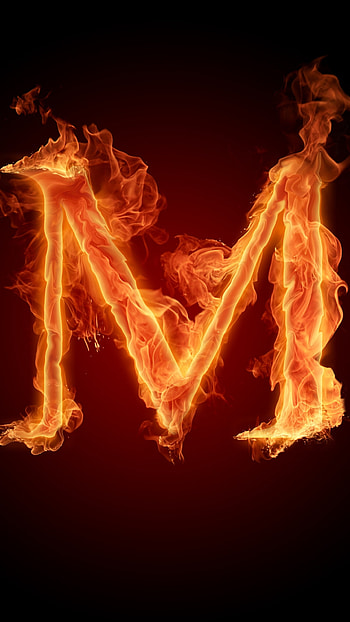 M Letter, Fire, theme HD phone wallpaper