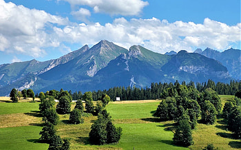Tatra in Poland, trees, clouds, mountains, Poland HD wallpaper