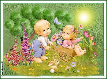 PLAYING IN THE GARDEN, ART, FLOWERS, GARDEN, ABSTRACT HD wallpaper