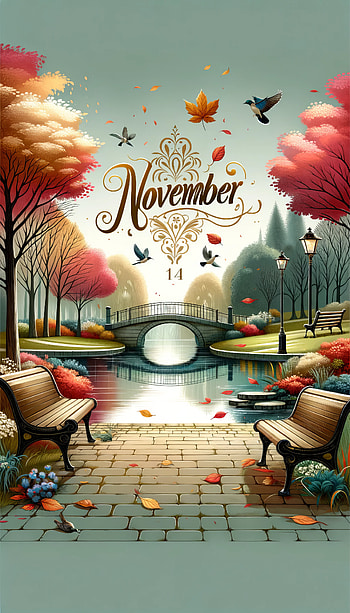 Enchanting November Park Scene - , november, Autumn, park, bridge, nature HD phone wallpaper
