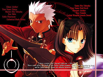 Servant and Master, archer, emiya, fate stay night, tohsaka HD wallpaper