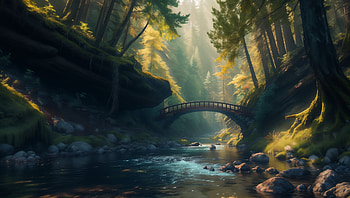 River of Deghark, tree, forest, river, fantasy, landscape, fantasy landscape HD wallpaper