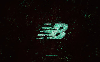 New Balance glitter logo, , black background, New Balance logo, turquoise glitter art, New Balance, creative art, New Balance turquoise glitter logo HD wallpaper