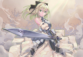 Saber lily, sword, artwork HD wallpaper