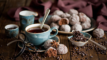Tea sweets delight, beauty, Pastry ribbon accent, treat HD wallpaper