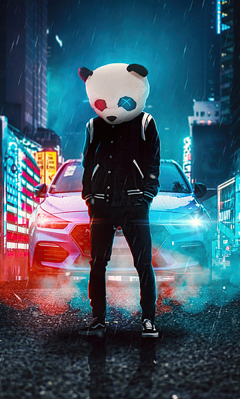 Playful panda, Urban streets, Majestic pose, Cute and cool HD phone wallpaper
