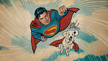 Man Of Steel And His Loyal Shadow, superman-legacy, superman, krypto, david-corenswet, superheroes, dc-comics, movies, artwork, digital-art HD wallpaper