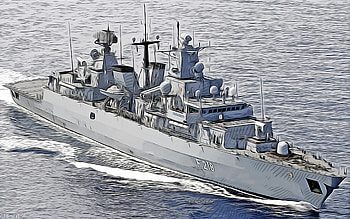 Mecklenburg-Vorpommern, F218, , German frigate, vector art, Mecklenburg-Vorpommern drawing, creative art, Mecklenburg-Vorpommern art, vector drawing, abstract ships, ships drawings, German Navy HD wallpaper
