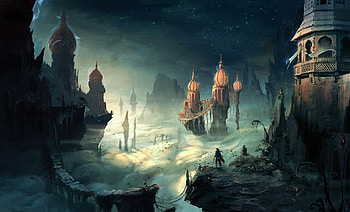 abstract world, abstract, fantasy, 3d, place HD wallpaper