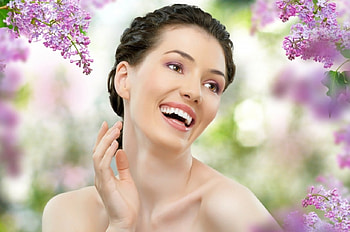 Pretty Girl, girl, smile, beauty, lilac HD wallpaper