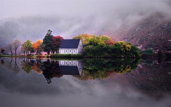 House on Autumn Lake, House, Lake, Nature, Autumn, on HD wallpaper