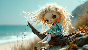 Enchanting Doll by the Shore - Ultra, doll, beach, graphy, whimsical, nature HD wallpaper