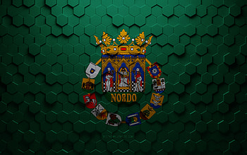 Flag of Sevilla, honeycomb art, Sevilla hexagons flag, Sevilla 3d hexagons art, Sevilla flag HD wallpaper