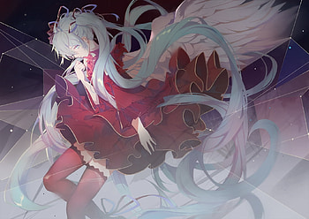 Hatsune Miku, wings, white, girl, angel, vocaloid, edel qi yu, anime, manga HD wallpaper