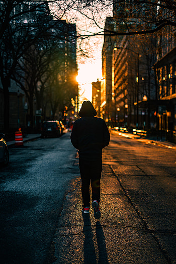 City, Dark, Human, Person, Loneliness, Hood HD phone wallpaper