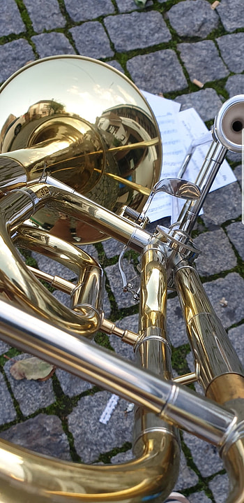 Trombone, music, band HD phone wallpaper
