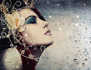 Spring Drizzle Make Up, fairy, make up, lovely, vintage, woman HD wallpaper