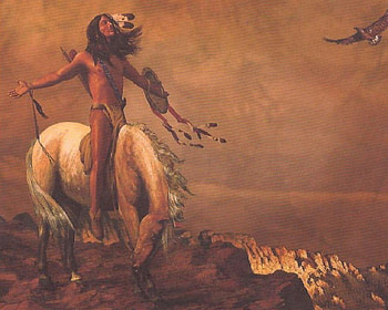 Great Spirit, native american, horse, eagle, warrior HD wallpaper