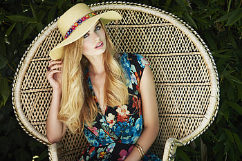 Hat, model, lady, pretty HD wallpaper