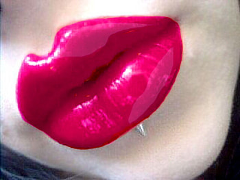 Hot Pink Lips, pink, white, glossy, lips, kissable HD wallpaper