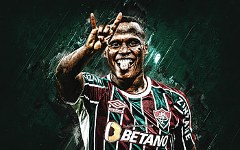 Jhon Arias, Fluminense, portrait, Colombian footballer, green stone background, soccer, Serie A, Brazil HD wallpaper