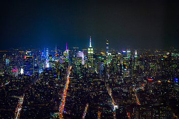 New York, buildings at night, cityscape HD wallpaper
