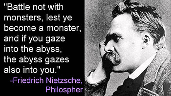 Staring into the abyss, Nietzsche quotes, Friedrich Nietzsche, The abyss HD wallpaper