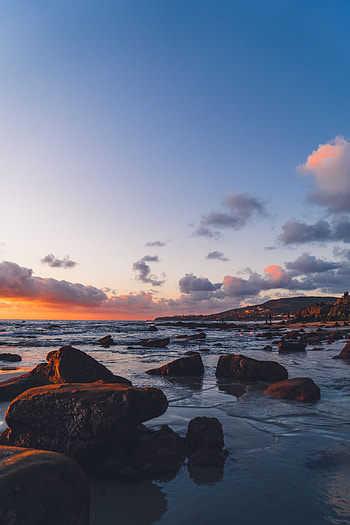 Landscape, Nature, Water, Stones, Beach, Coast HD phone wallpaper