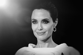 Angelina Jolie 2017, angelina-jolie, celebrities, girls, monochrome, black-and-white HD wallpaper